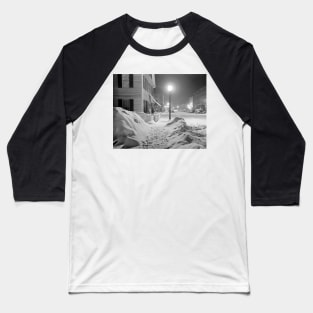 Snowy Night in Vermont, 1940. Vintage Photo Baseball T-Shirt